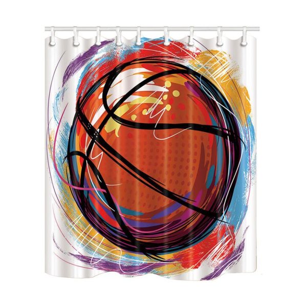 rideau douche basket multicolore