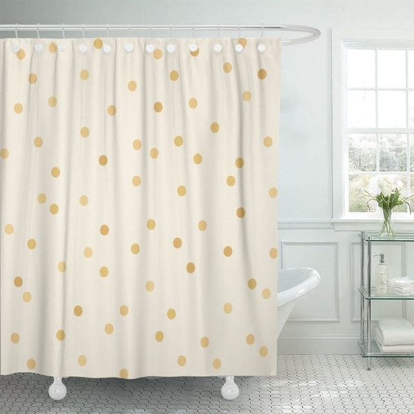 rideau douche beige doré