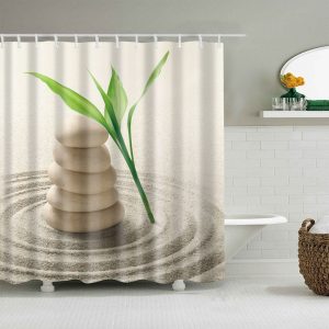 rideau douche beige zen