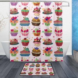 rideau de douche cupcake moderne