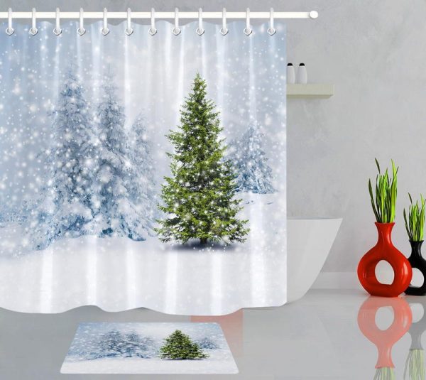 rideau douche foret neige