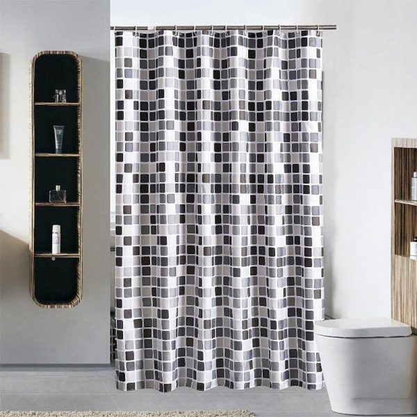 Rideau Douche Avenue gris noir élégant