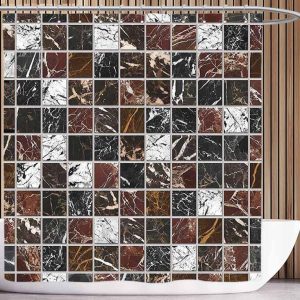rideau douche avenue mosaique marron