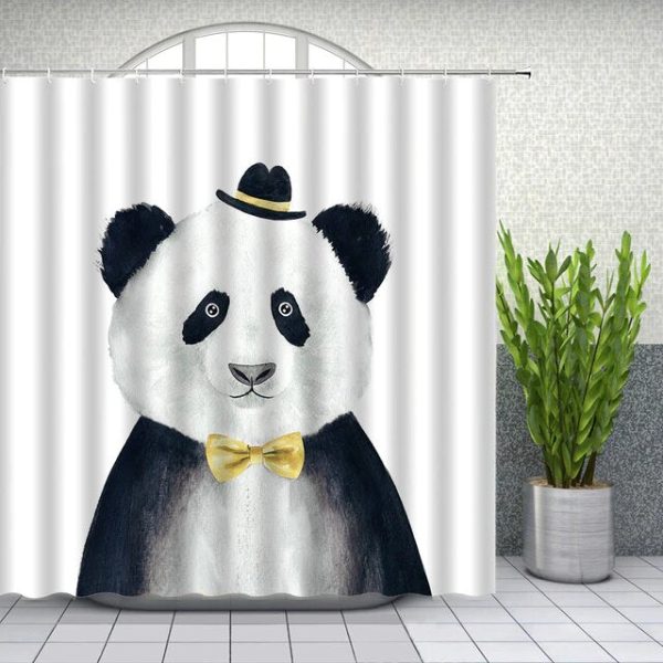 rideau douche panda élégant