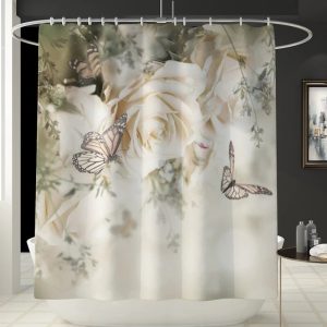 Veritable rideau de douche Toile de Jouy