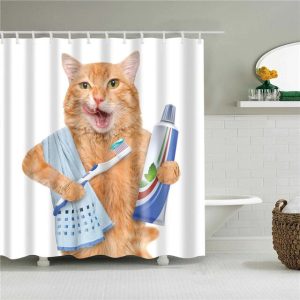 Rideau Douche Avenue Toilette De Chat