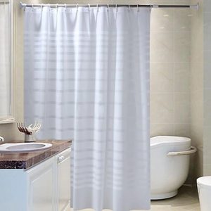 rideau de douche à rayures transparentes