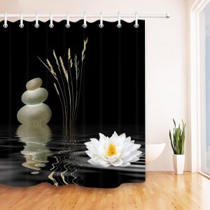 rideau douche noir zen