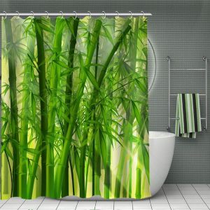 rideau de douche tissu bambou