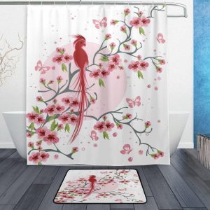 décoration rideau douche asiatique