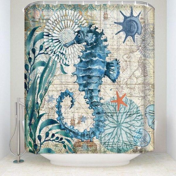 rideau de douche hippocampe
