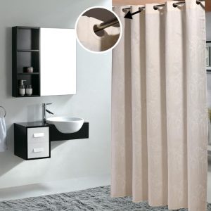 rideau douche beige clair