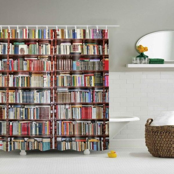 rideau de douche bibliothèque