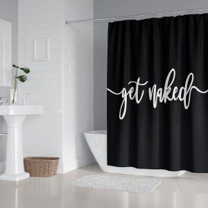 rideau de douche blanc et noir rigolo
