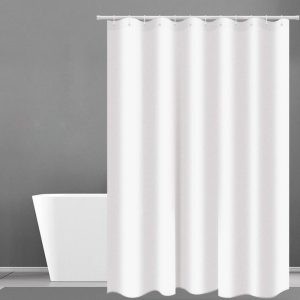 rideau de douche blanc tissu