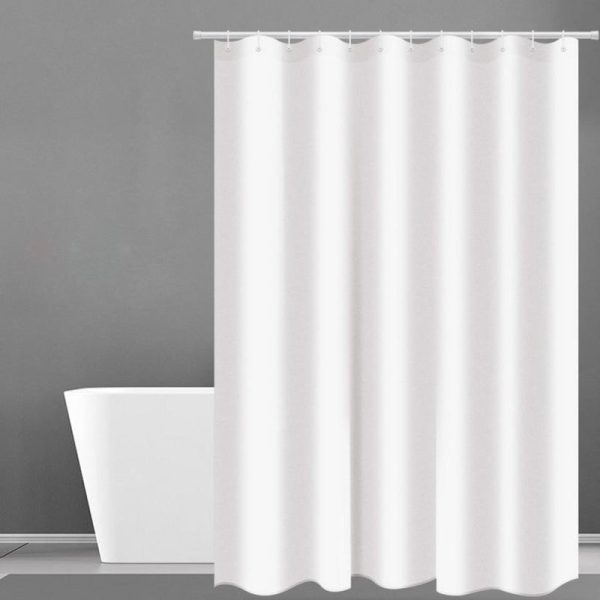 rideau de douche blanc tissu