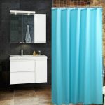 rideau de douche bleu