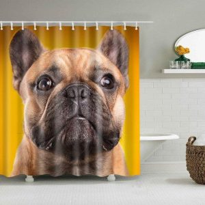 rideau douche bouledogue français design