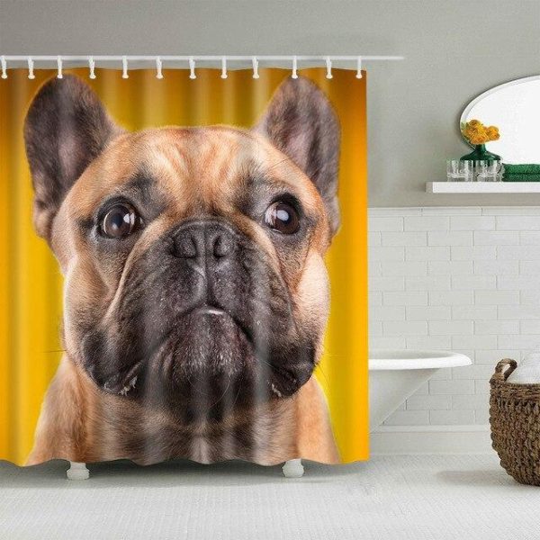 rideau douche bouledogue français design
