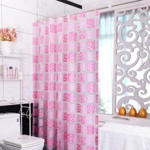 rideau douche brillant rose