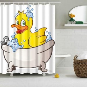 rideau douche canard jaune