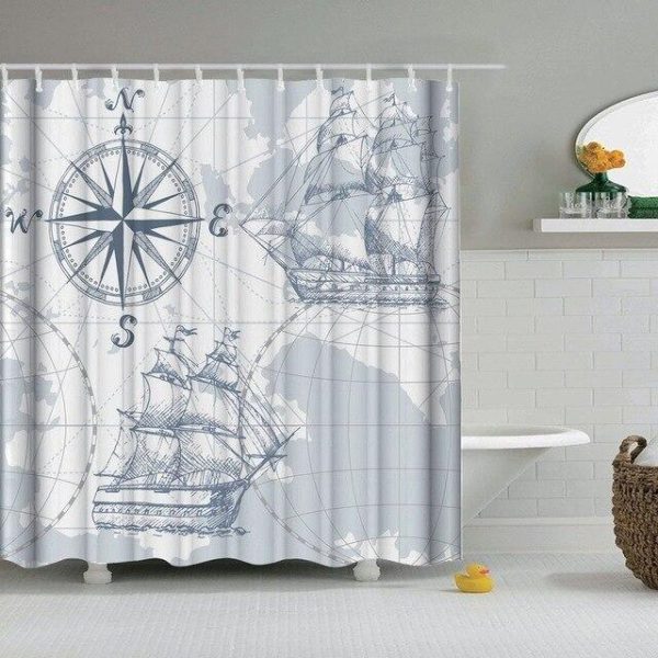Rideau de douche maritime