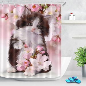 rideau de douche chaton élégant