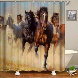 rideau douche avenue chevaux