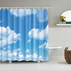 rideau douche ciel nuagueux