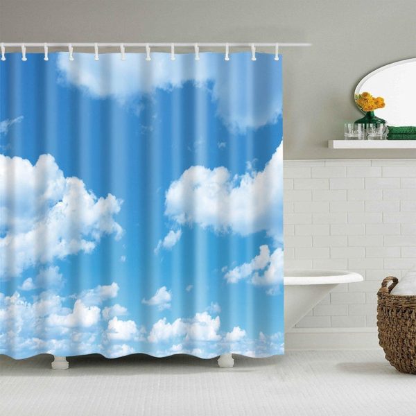 rideau douche ciel nuagueux