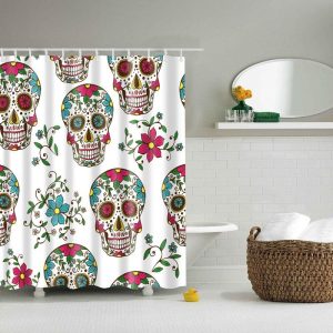 rideau de douche crânes mexicains