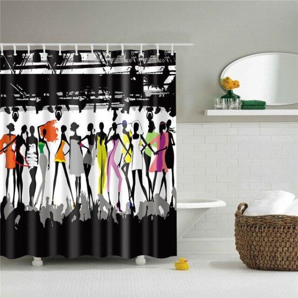 rideau de douche danse multicolore