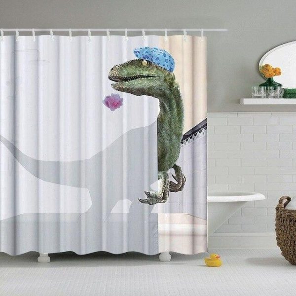 rideau douche dinosaure