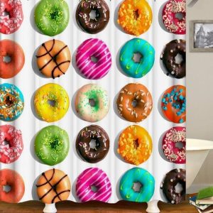 Rideau Douche Avenue Donuts multicolore