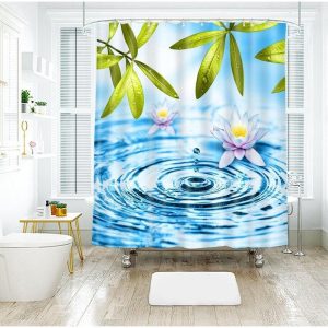 rideau douche goutte d'eau