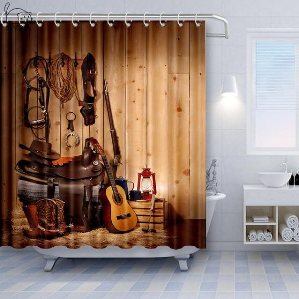 rideau douche avenue guitare