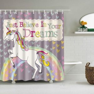 rideau de douche licorne enchanté