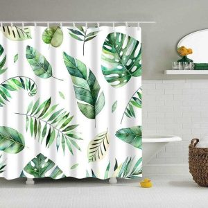 Rideau Douche Avenue Motif Feuillu