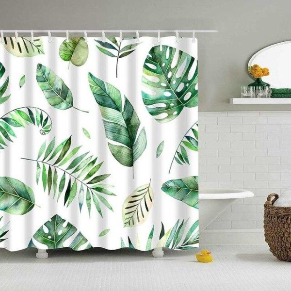 Rideau Douche Avenue Motif Feuillu