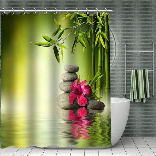 Rideau Douche Avenue Motif Bambou