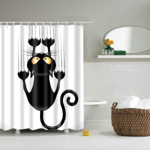 rideau douche avenue motif chat