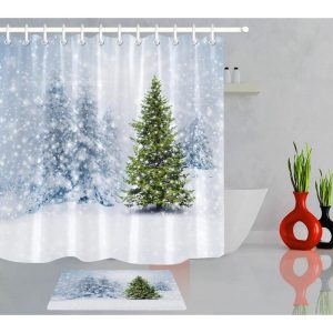 rideau de douche neige