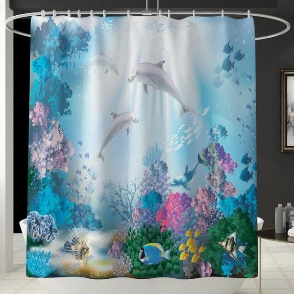 rideau de douche océan motif marin