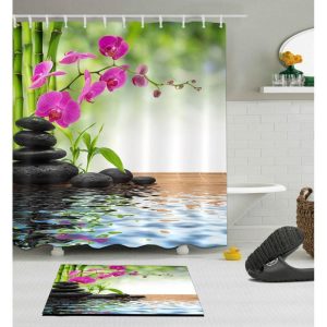 Rideau Douche Avenue Orchidée en polyester