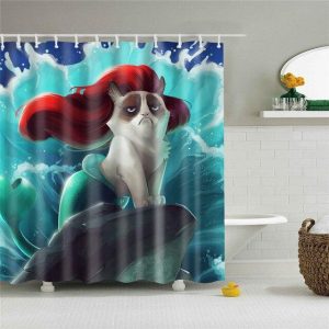 Rideau Douche Avenue en tissu bleu