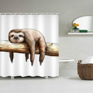 Rideau douche paresseux avec motifs élégants