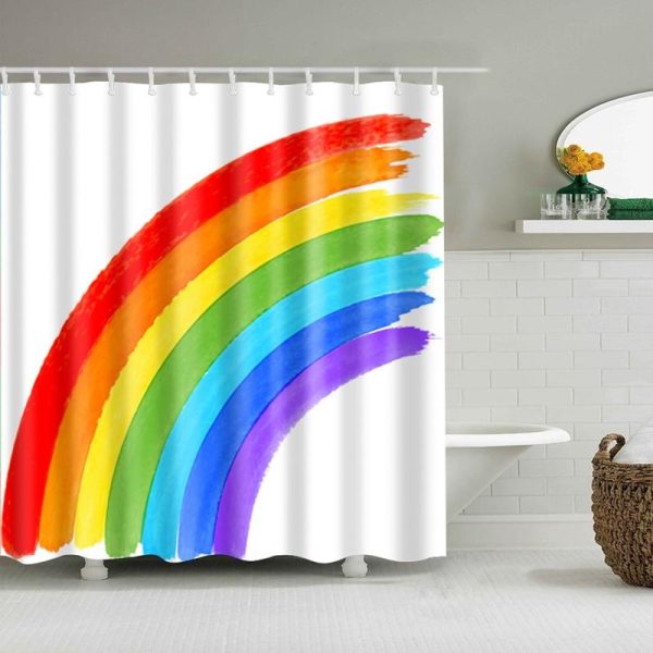 rideau douche peinture arc en ciel
