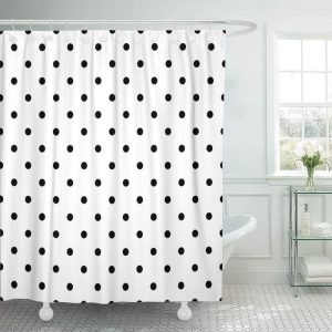 rideau de douche à pois