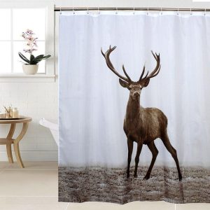 rideau de douche motif renne