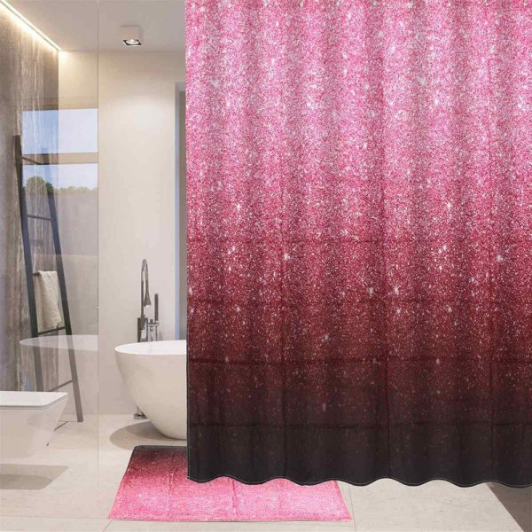 Rideau Douche Avenue Rose Poudré élégant